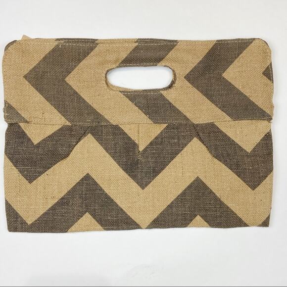NWT The Royal Standard | Chevron Burlap Clutch - Picture 1 of 5
